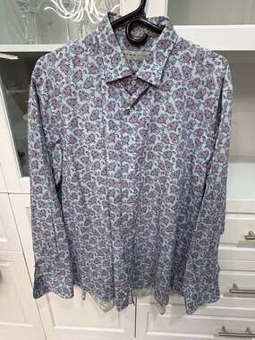 Etro Printed Long Sleeve Shirt - Burgundy Casual Shirts, Clothing - ETR230528